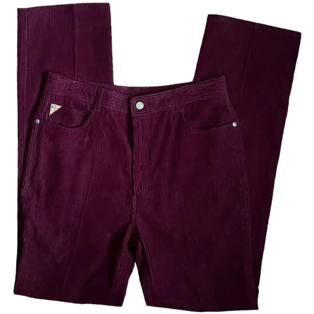 Vintage Jordache Corduroy Pants Cranberry High Rise Bootcut 32L